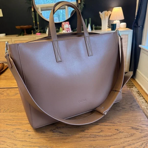 Calpak Haven 16" Laptop Tote Bag in Toffee Career Purse - Picture 8 of 16